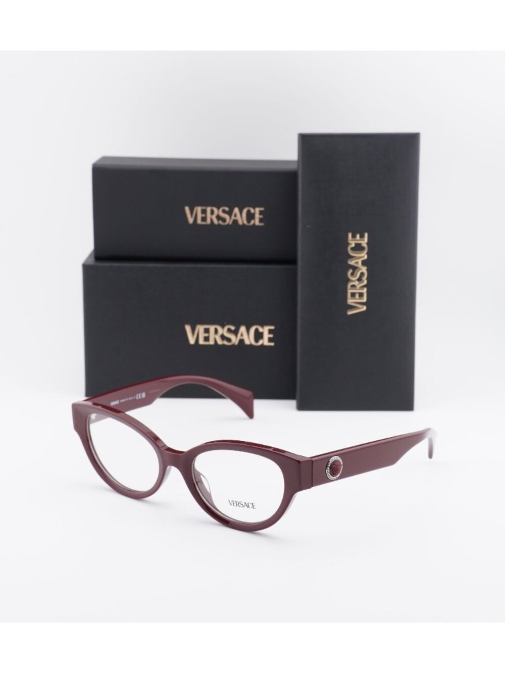 Versace VE3361U 5487 Eyeglasses Bordeaux 53mm Cat Eye Frame